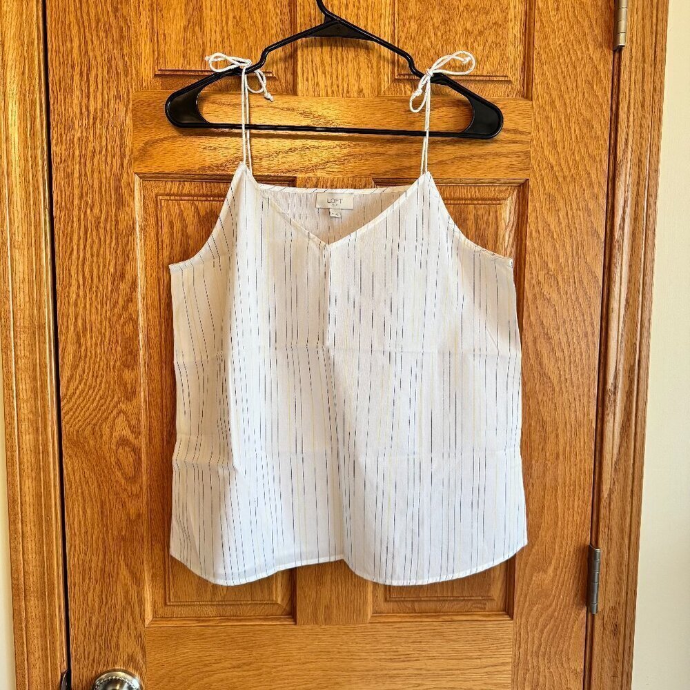 LOFT Women's Striped Spaghetti Strap Camisole Blouse Size S Multicolor